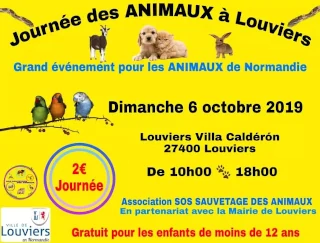 Flyer de la ville de Louvier pour l'évenement de la journée des animaux de Normandie
